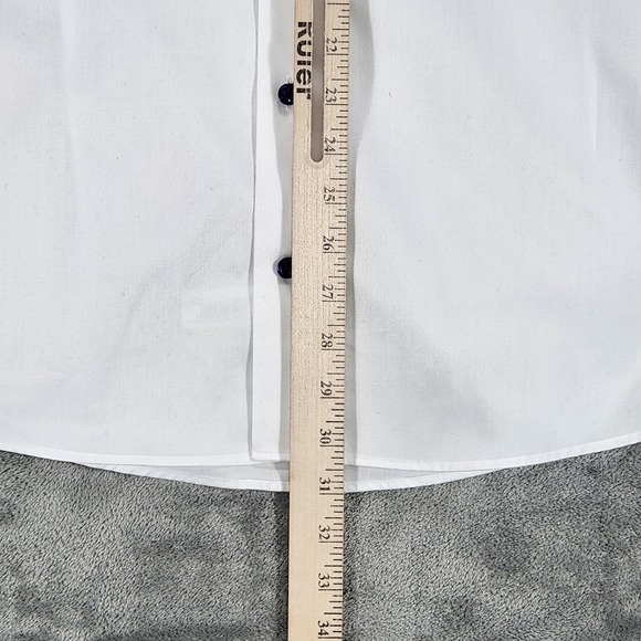 Eton Shirt Mens 16.5 42 White Slim Fit Dress Long Sleeve 100% Cotton Solid - Picture 12 of 13